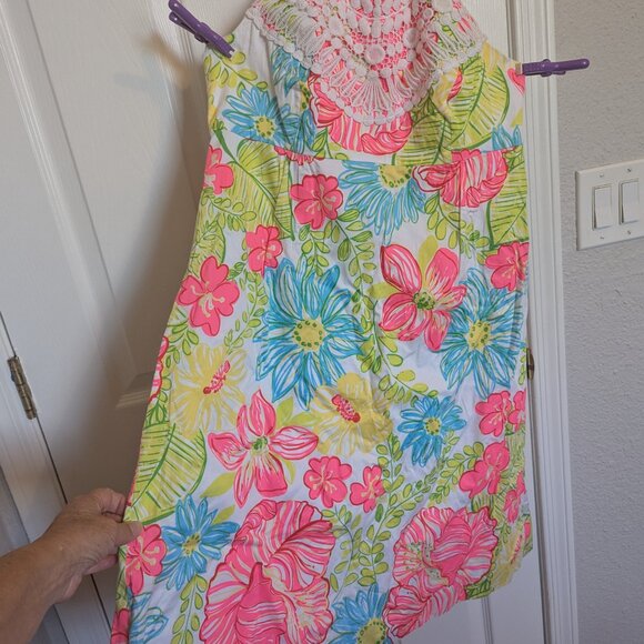 Lilly Pulitzer | Brighton Dress Boca Chica Halter | Crochet Lace Trim | NWOT |10 - Picture 4 of 12